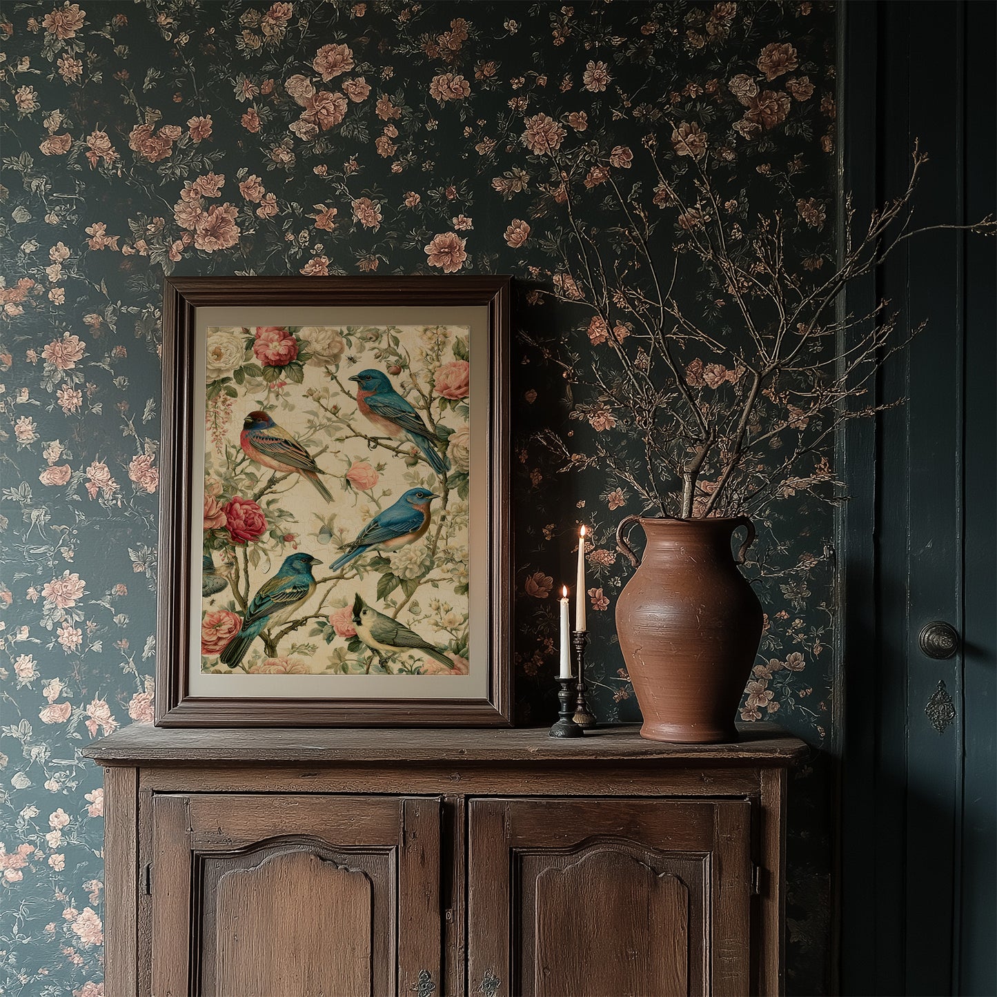 Songbirds and Roses — Garden Chinoiserie Bird Print