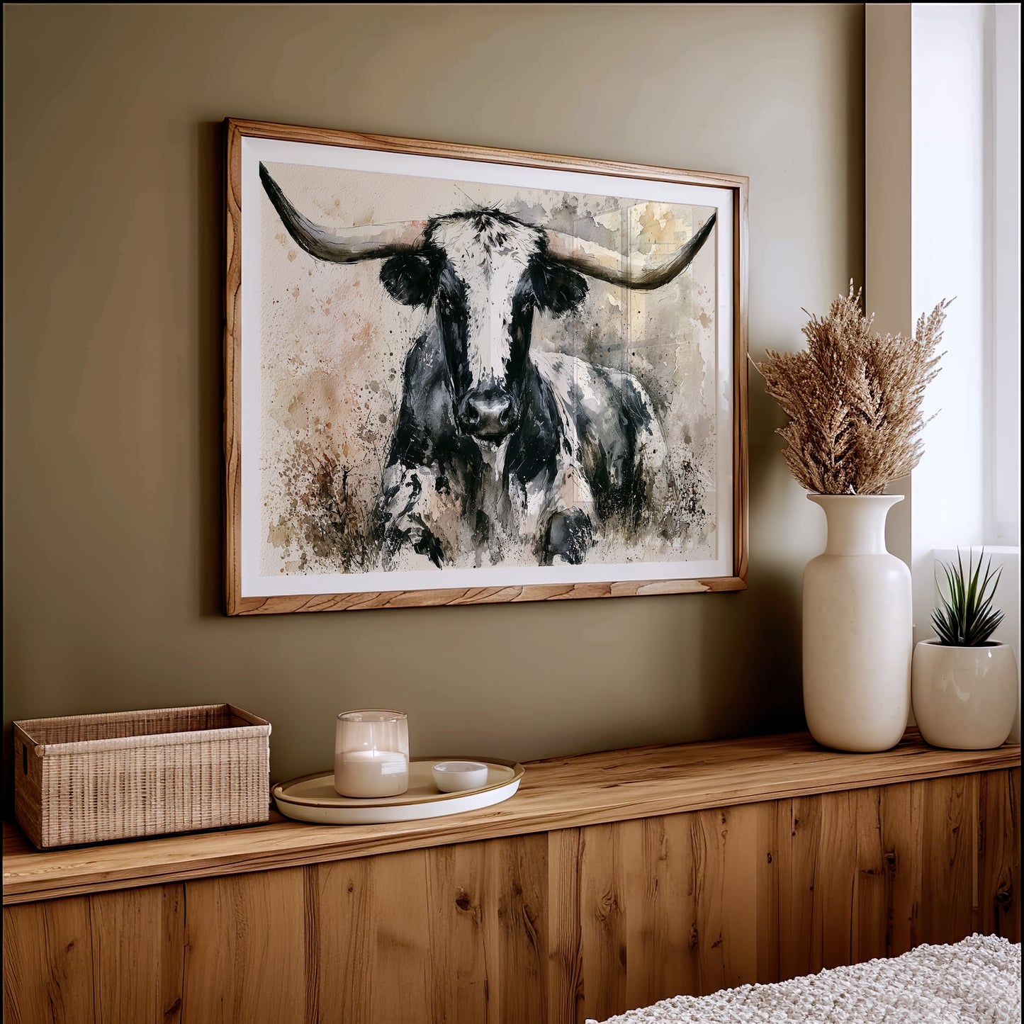 Longhorn in Black and White