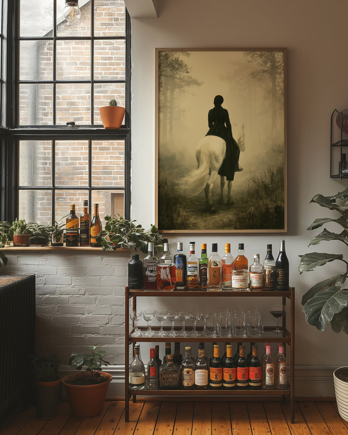 Rider in the Mist: Woman on a White Horse