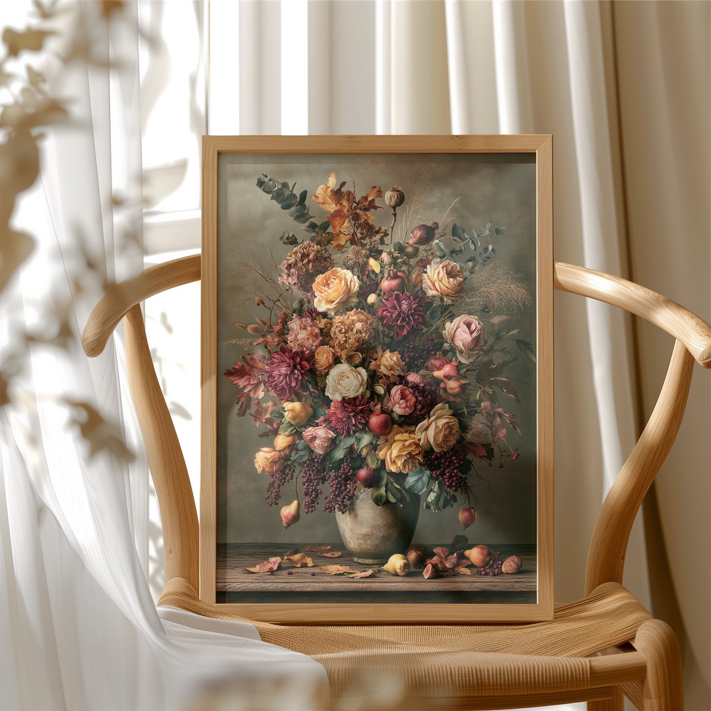 Blush and Burgundy: An Autumn Bouquet in Bloom