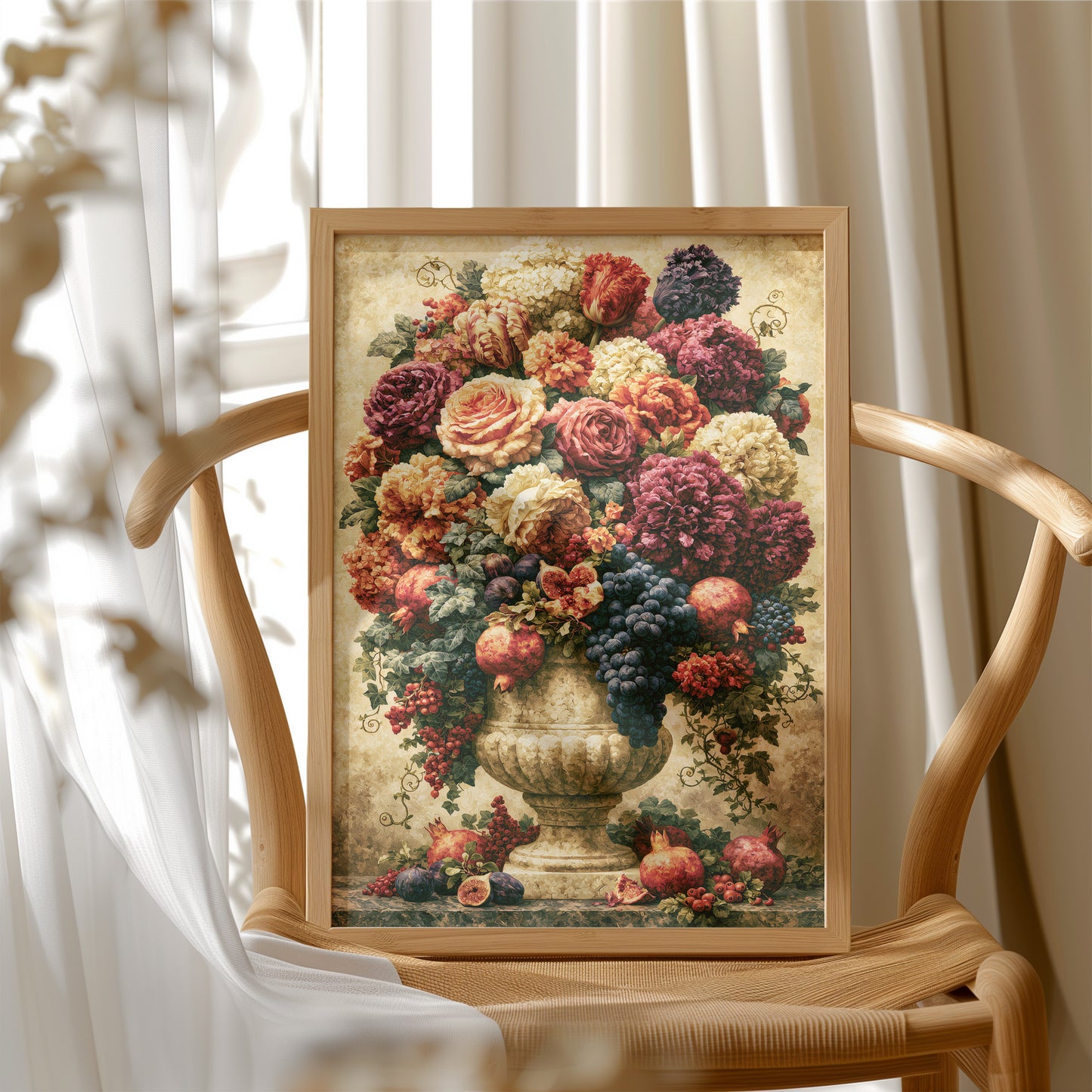 Grapes, Figs & Roses Grand Urn