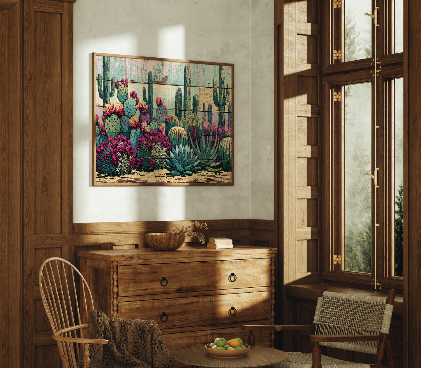 Blooming Prickly Pear Panels