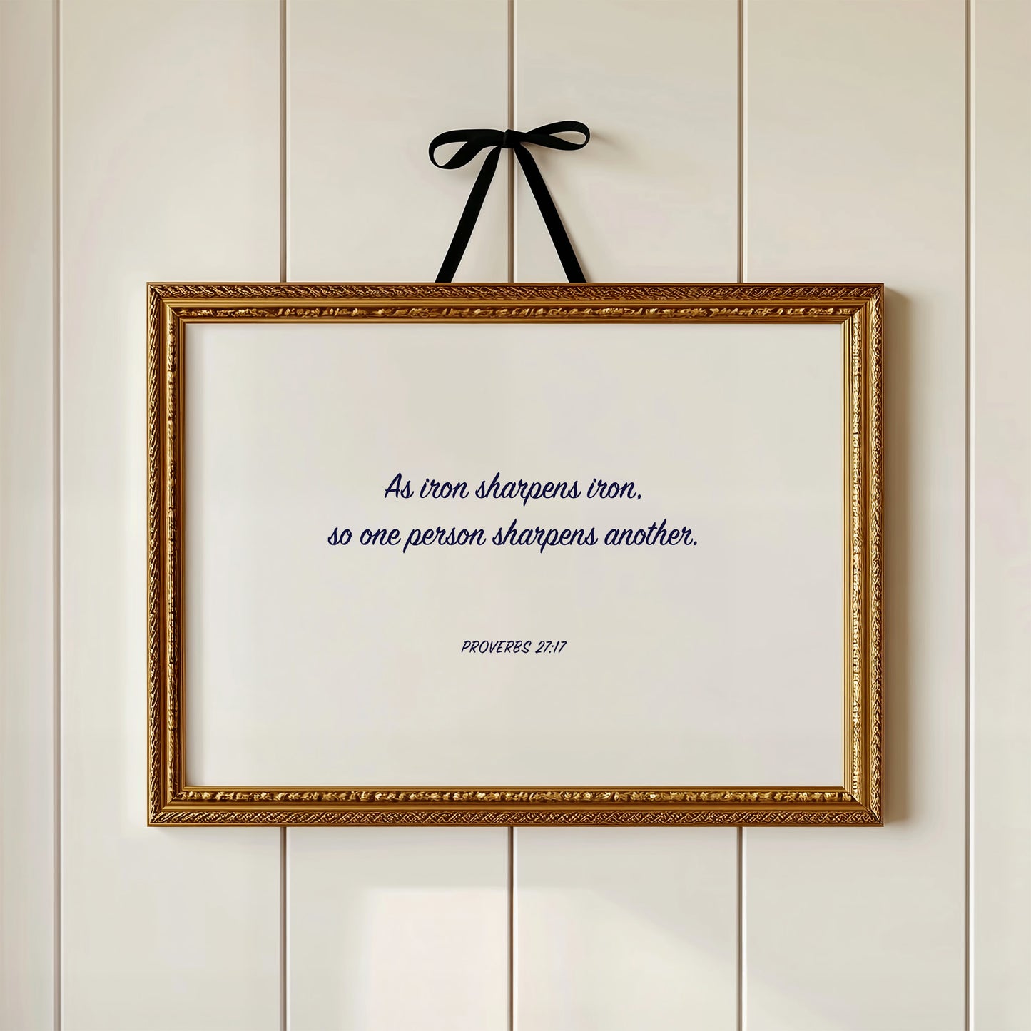 Iron Sharpens Iron Navy Script