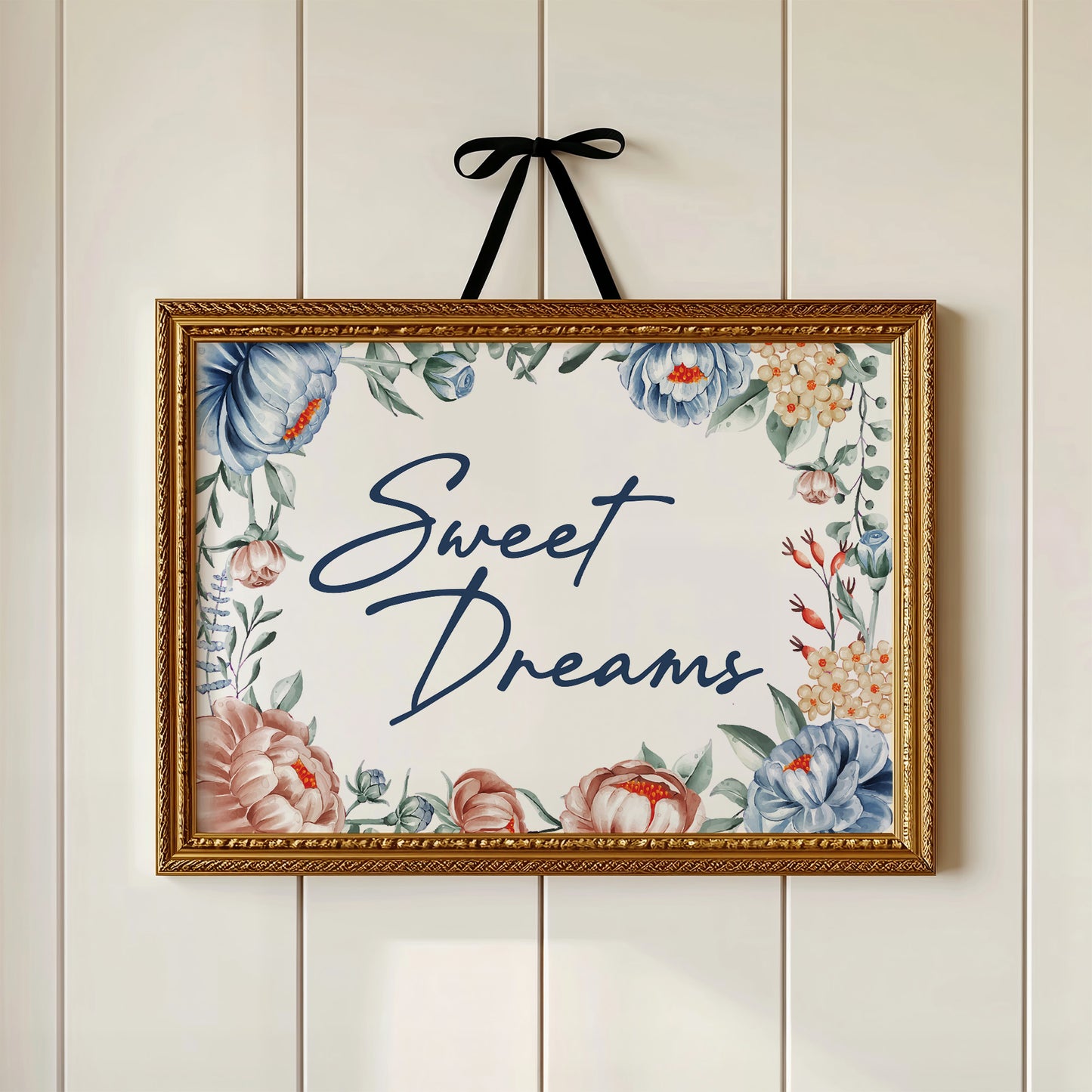 Sweet Dreams Floral Frame Print
