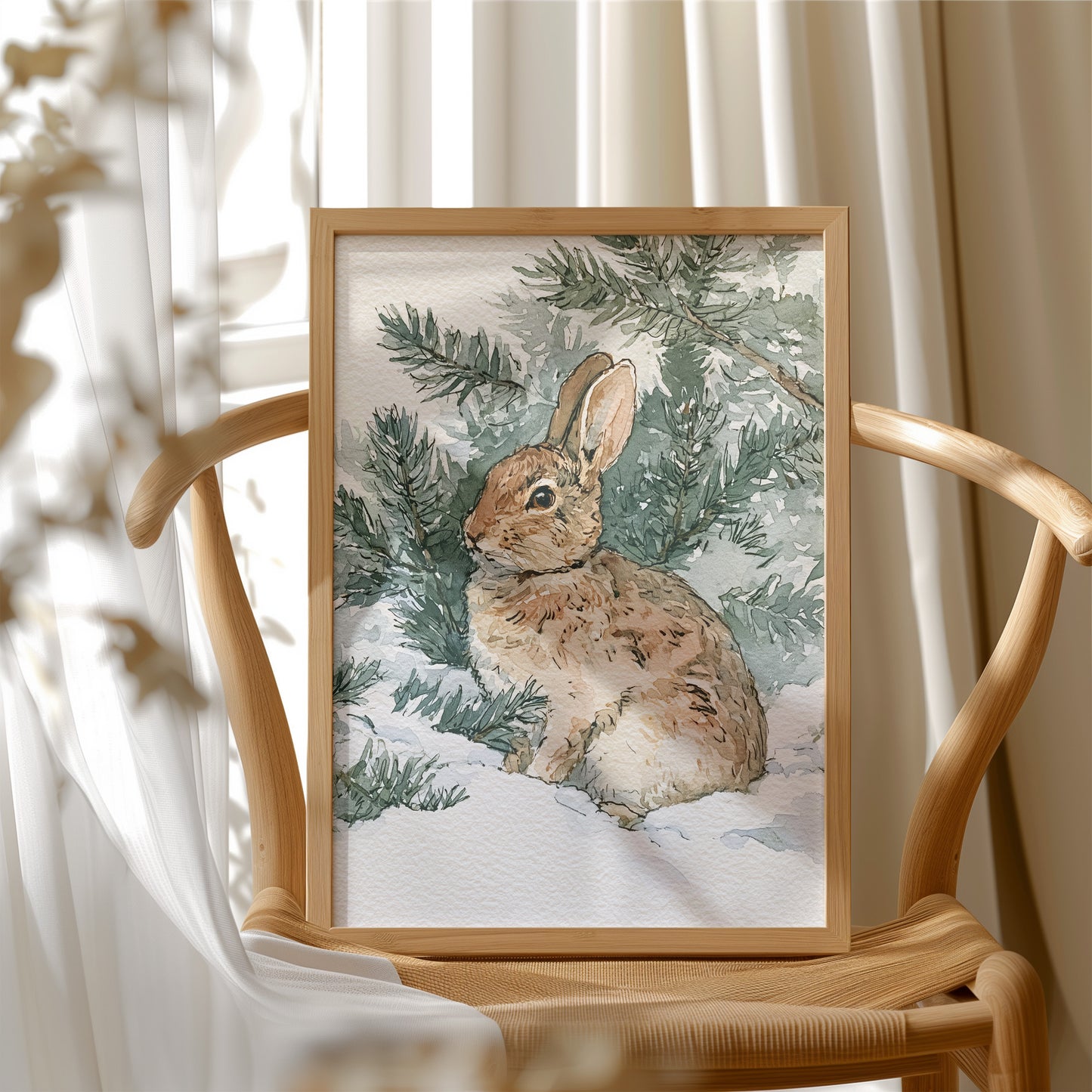 Rabbit In Snowy Pines