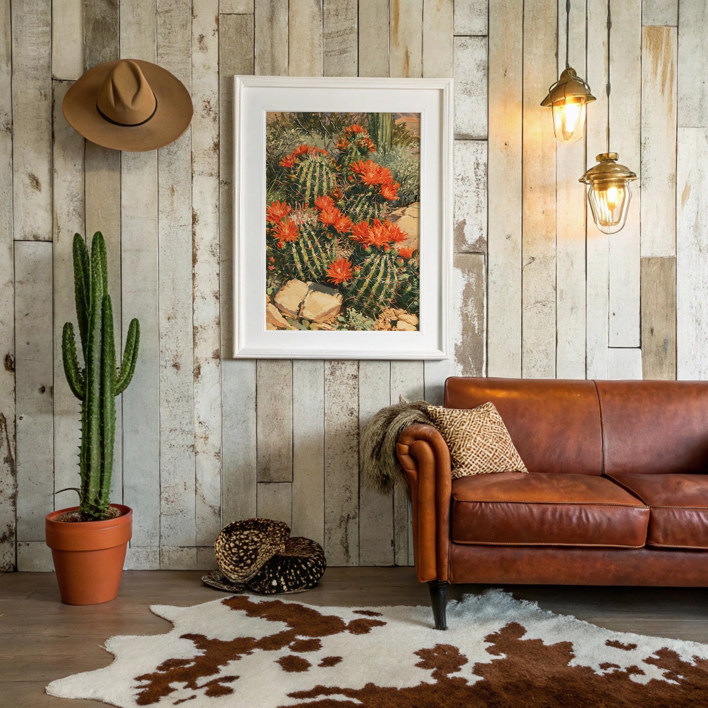 Desert Cactus in Full Bloom