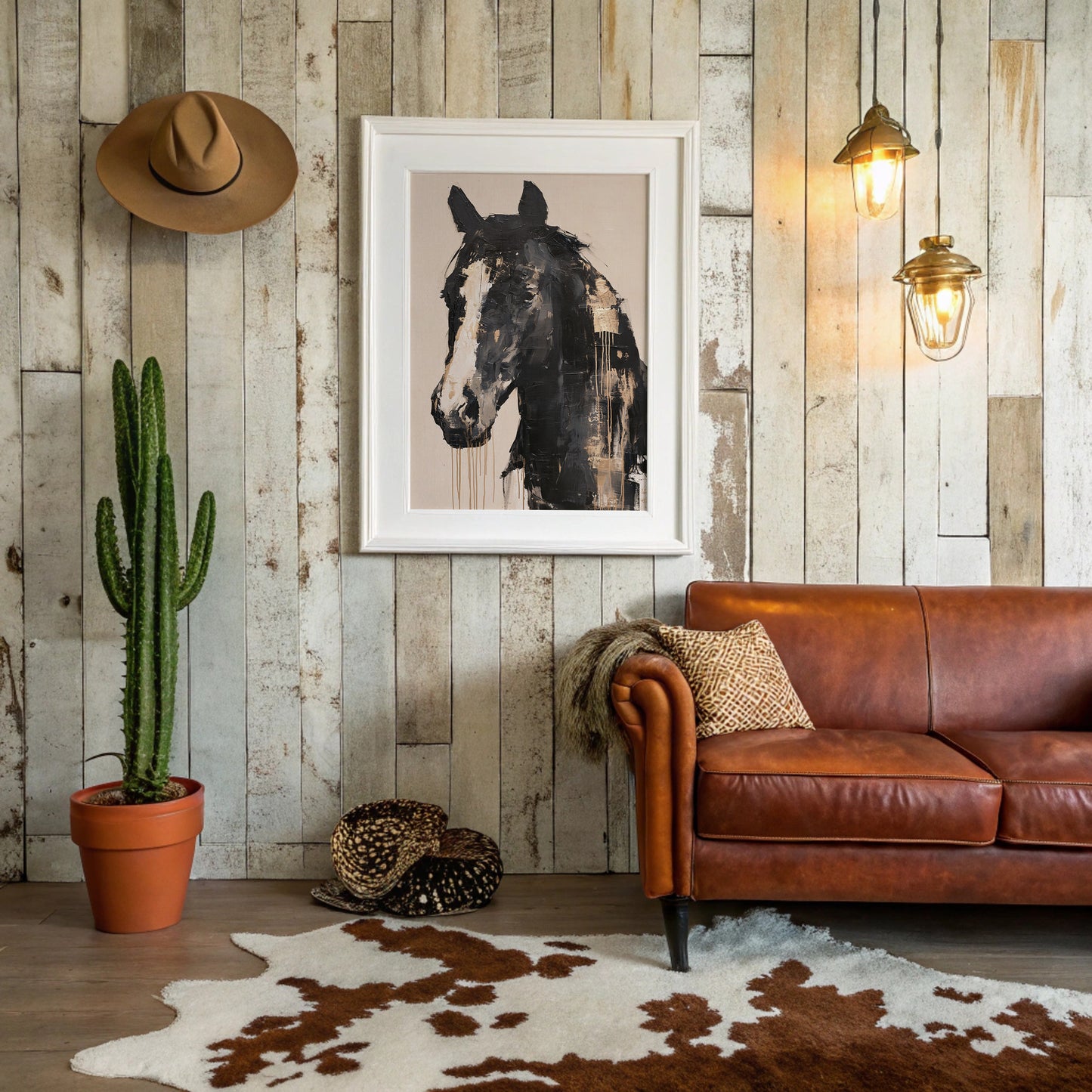 Ink Drip Horse Portrait