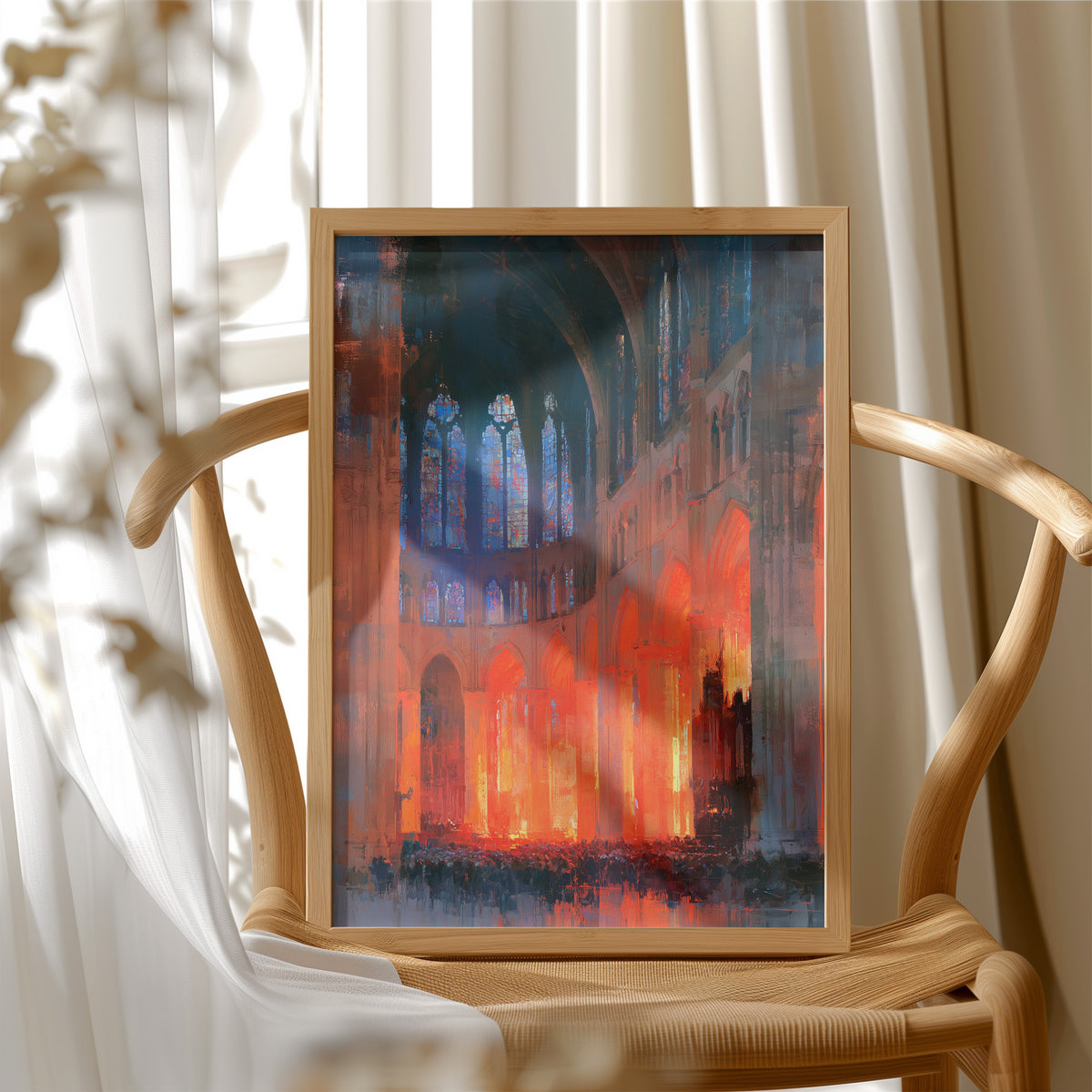Cathedral Ablaze in Amber Light