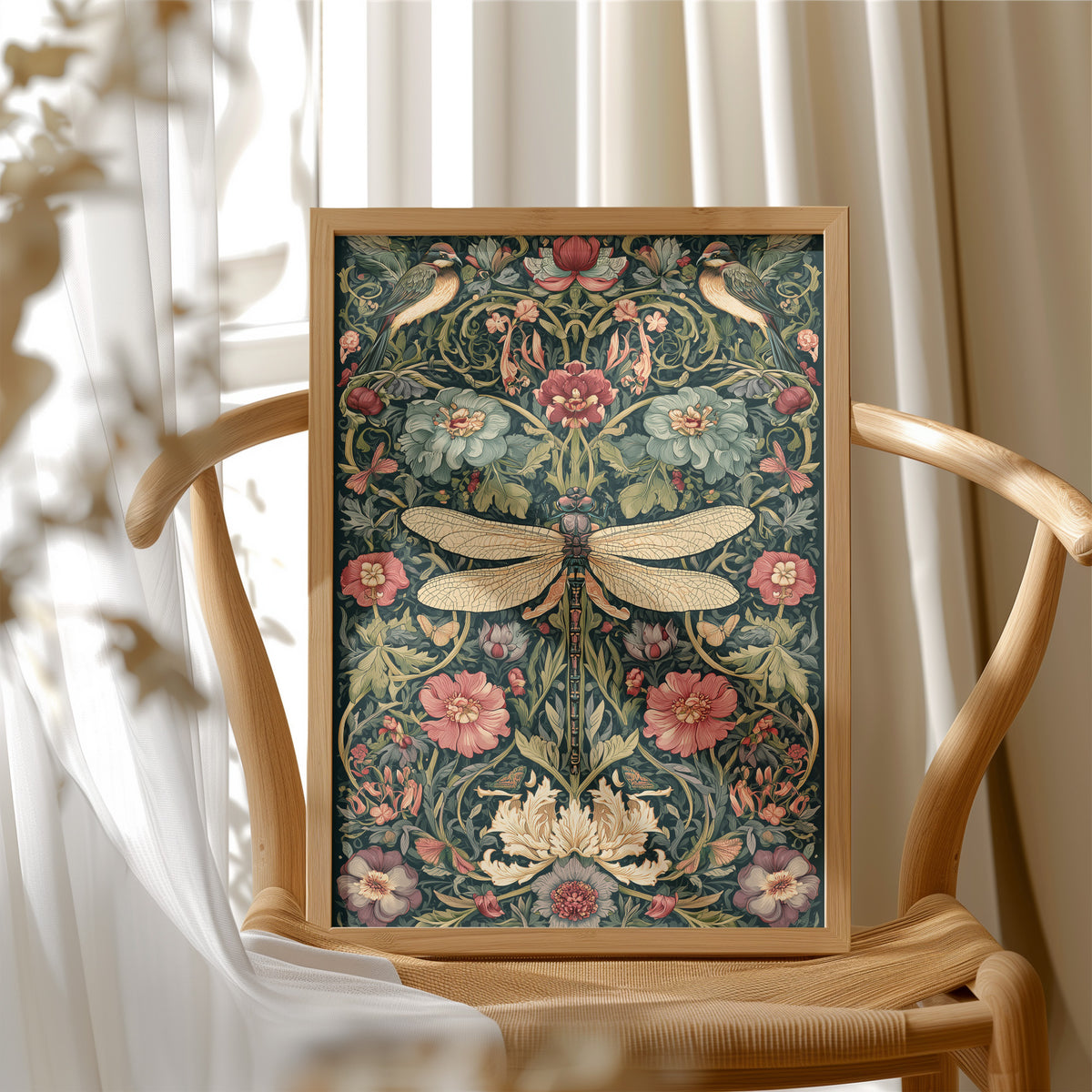 Dragonfly and Songbirds in Bloom