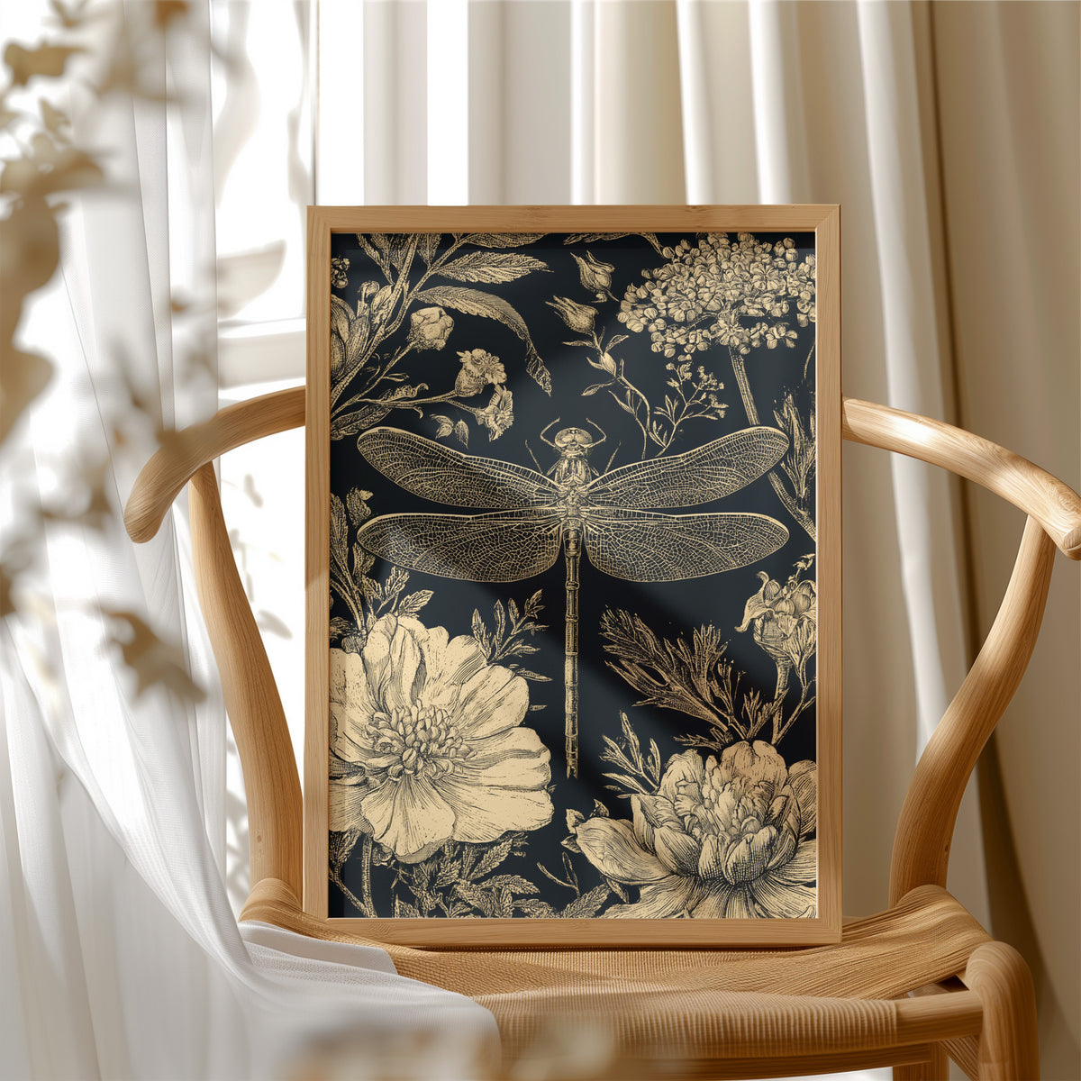 Dragonfly on Gilded Vine