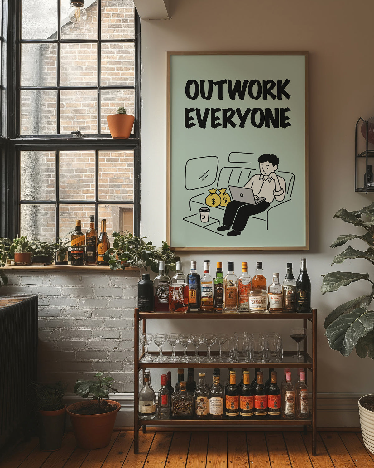 Outwork Everyone Hustle Illustration