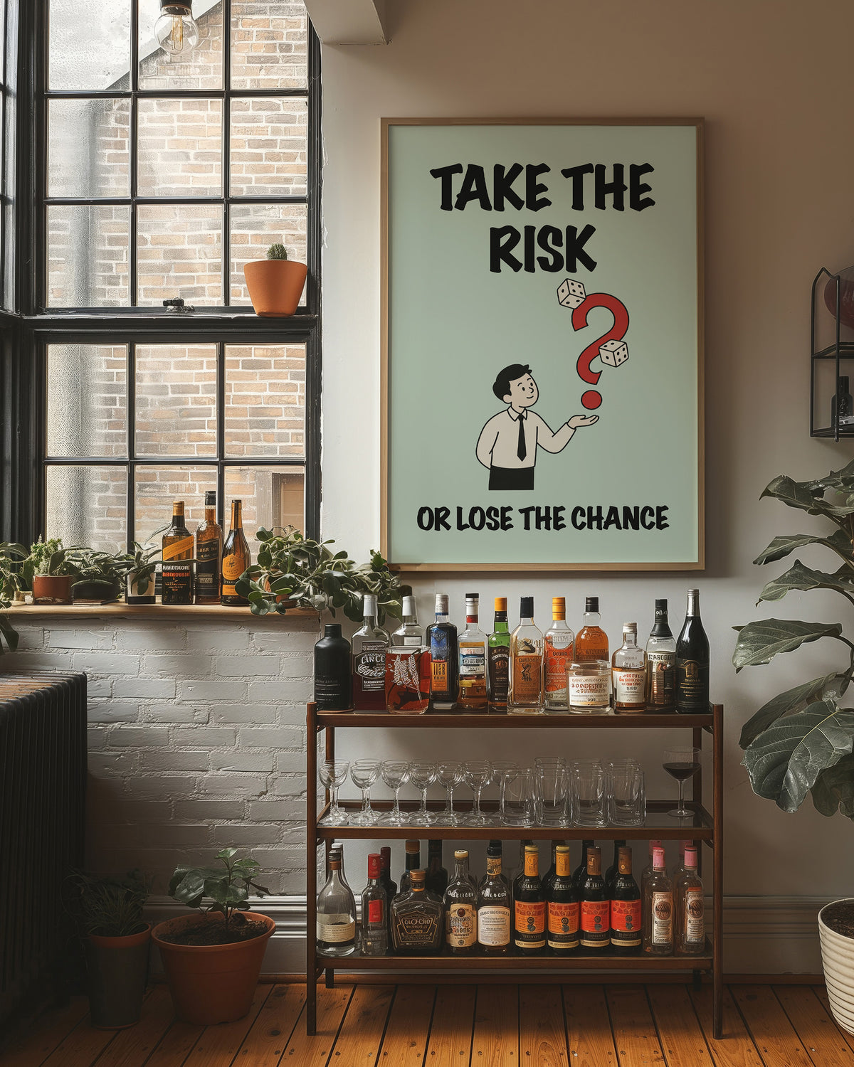 Take the Risk Dice Question Mark Art