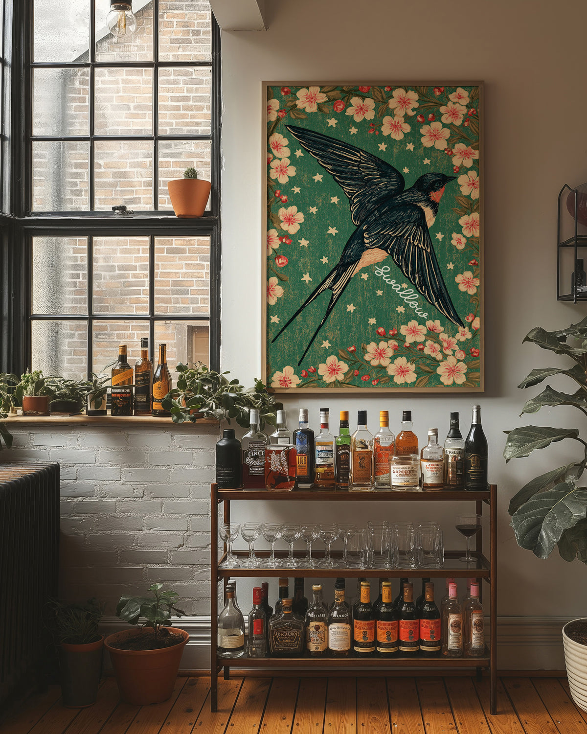 Swallow's Cherry Blossom Descent