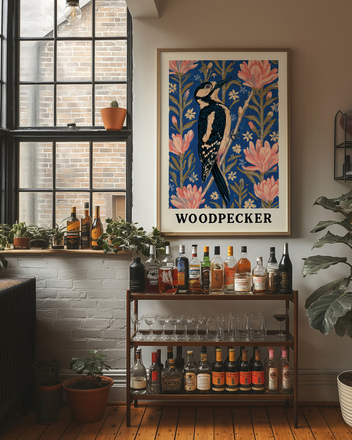 Woodpecker in Coral Blossom