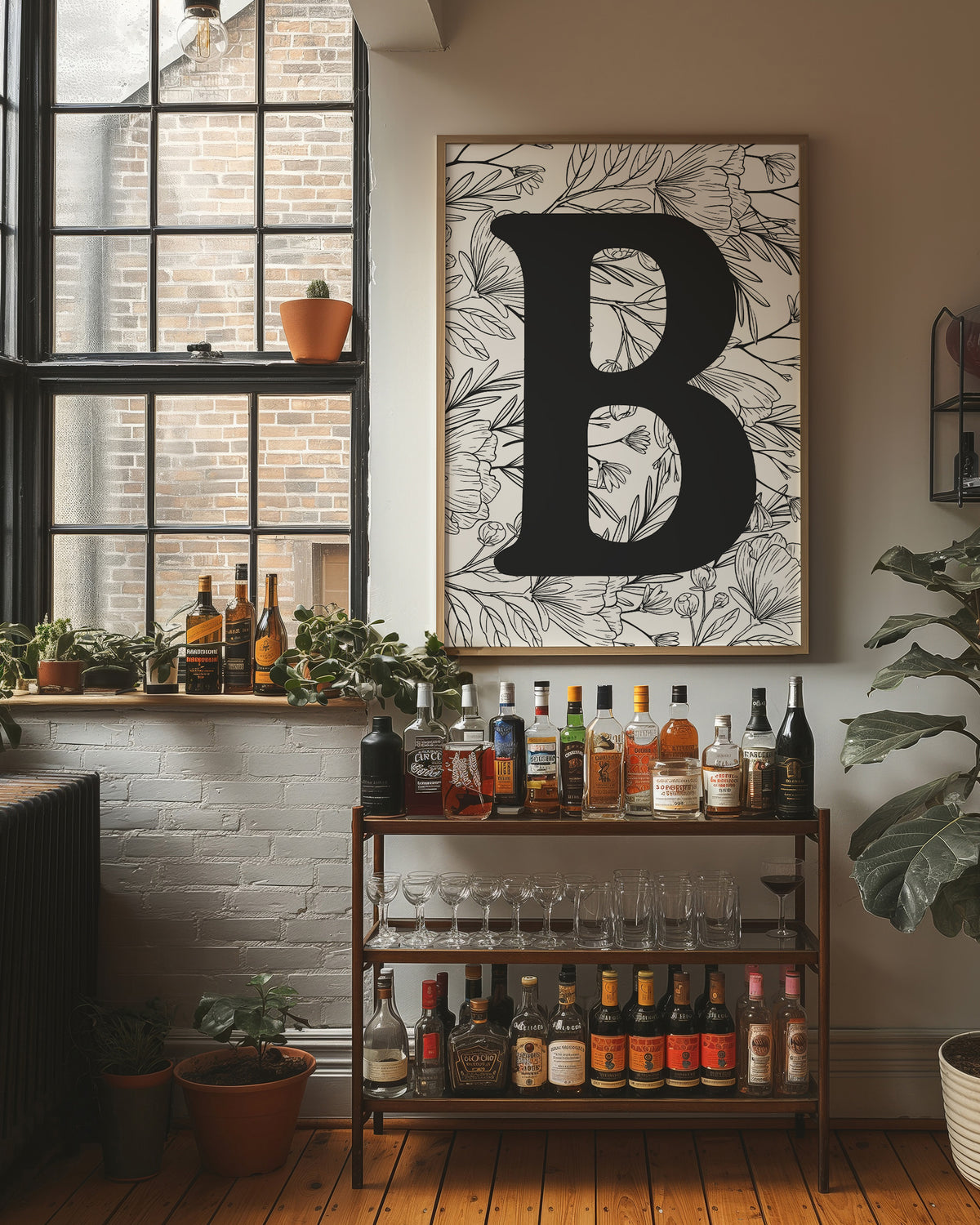 Botanical Letter B Monogram