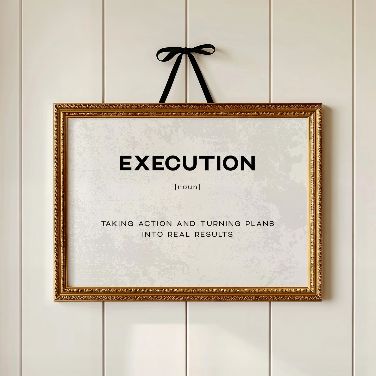 Execution Definition Canvas Art | Bold Motivational Typography Print for Home Office, Gym or Entrepreneur Décor