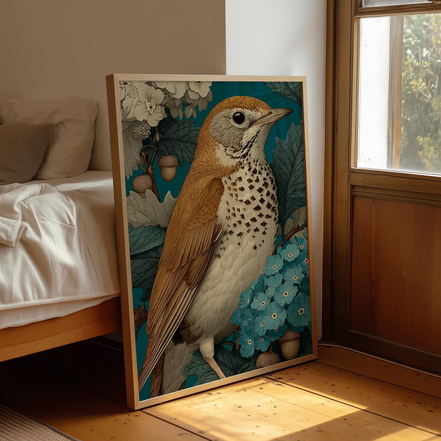 The Thrush Among Forget-Me-Nots