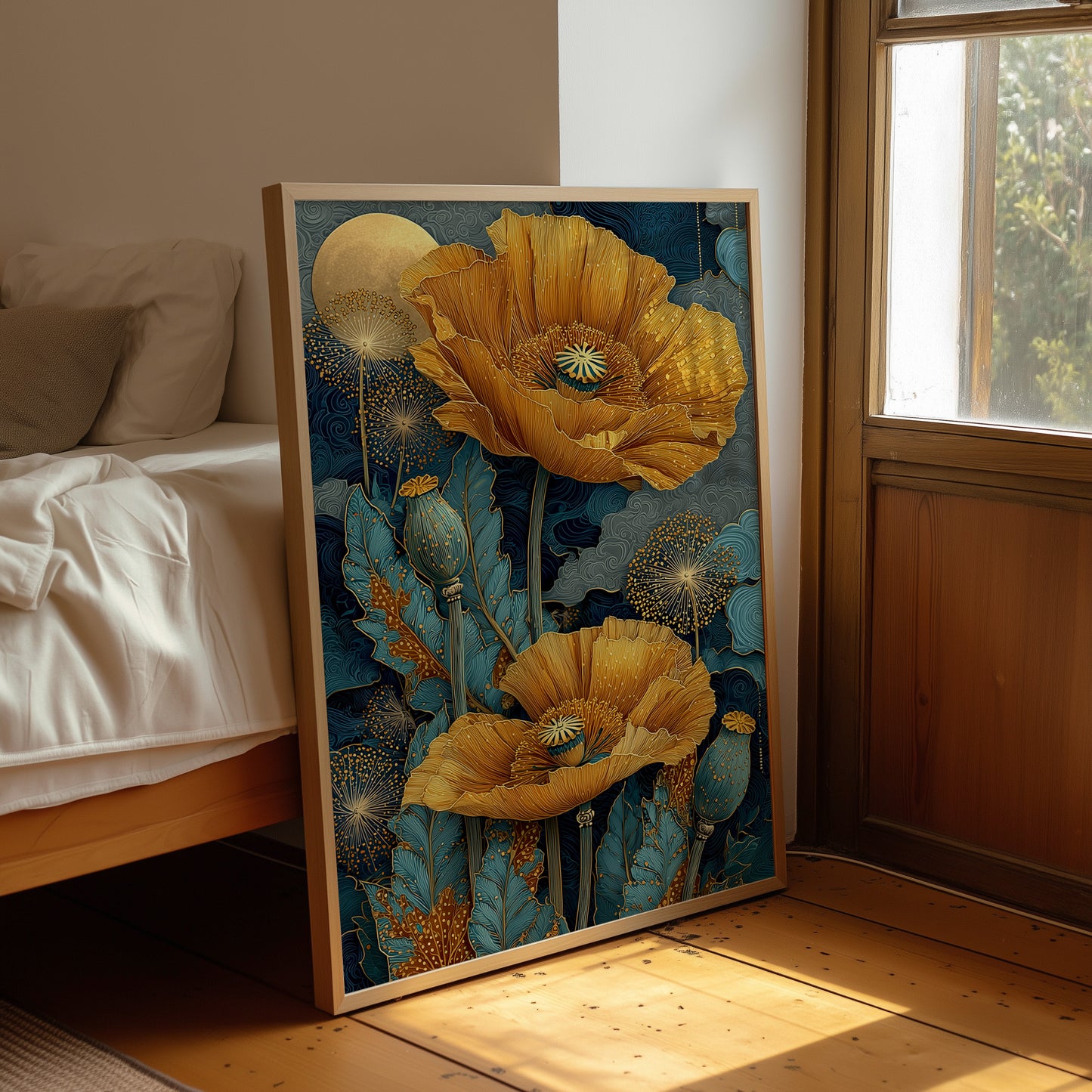 Gold Blooms Under a Quiet Moon