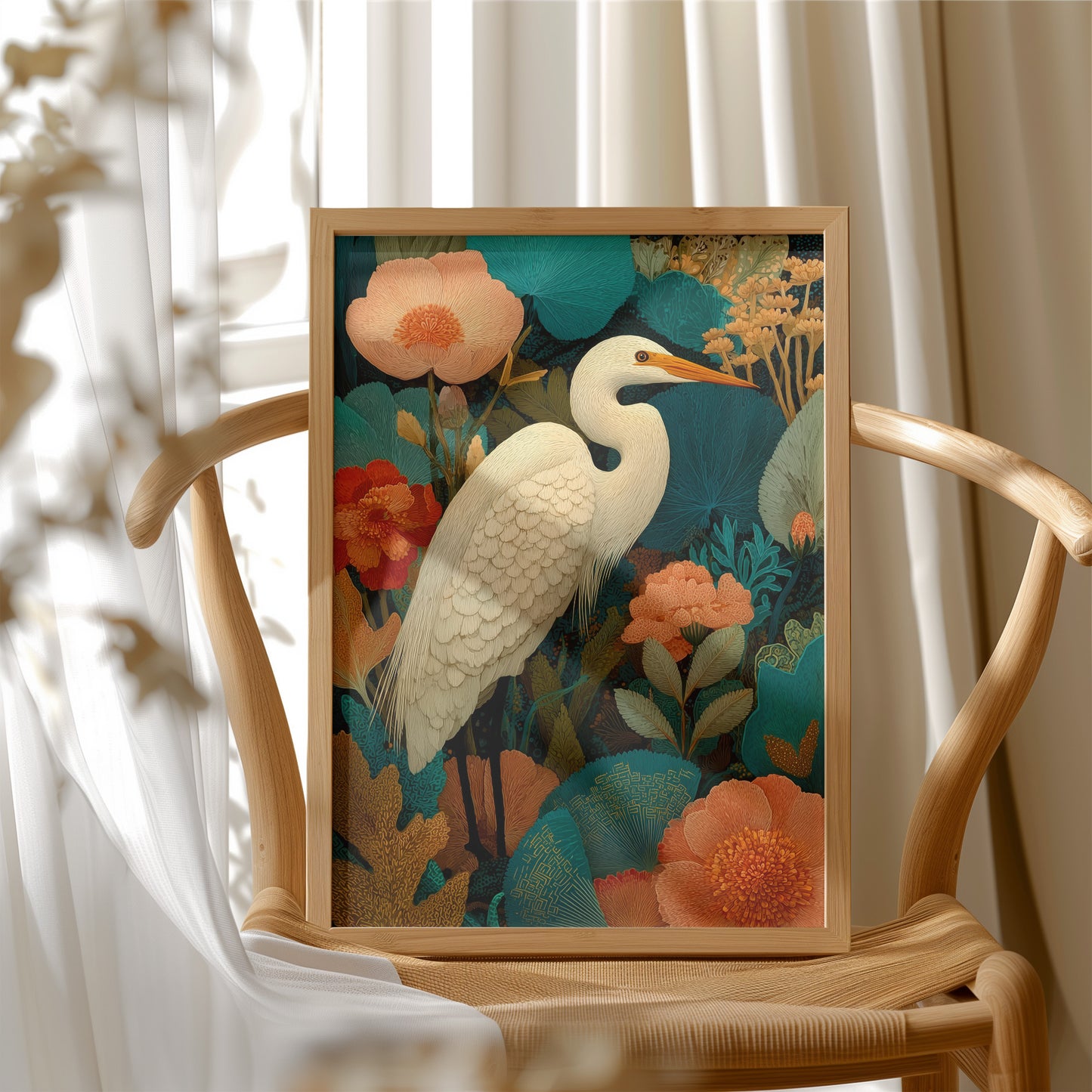The Egret Stood Among Abundance