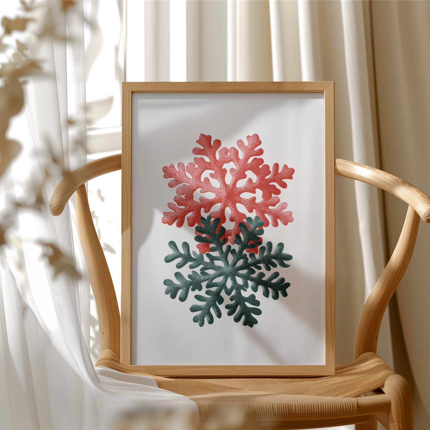 Two Snowflakes, Christmas Colors