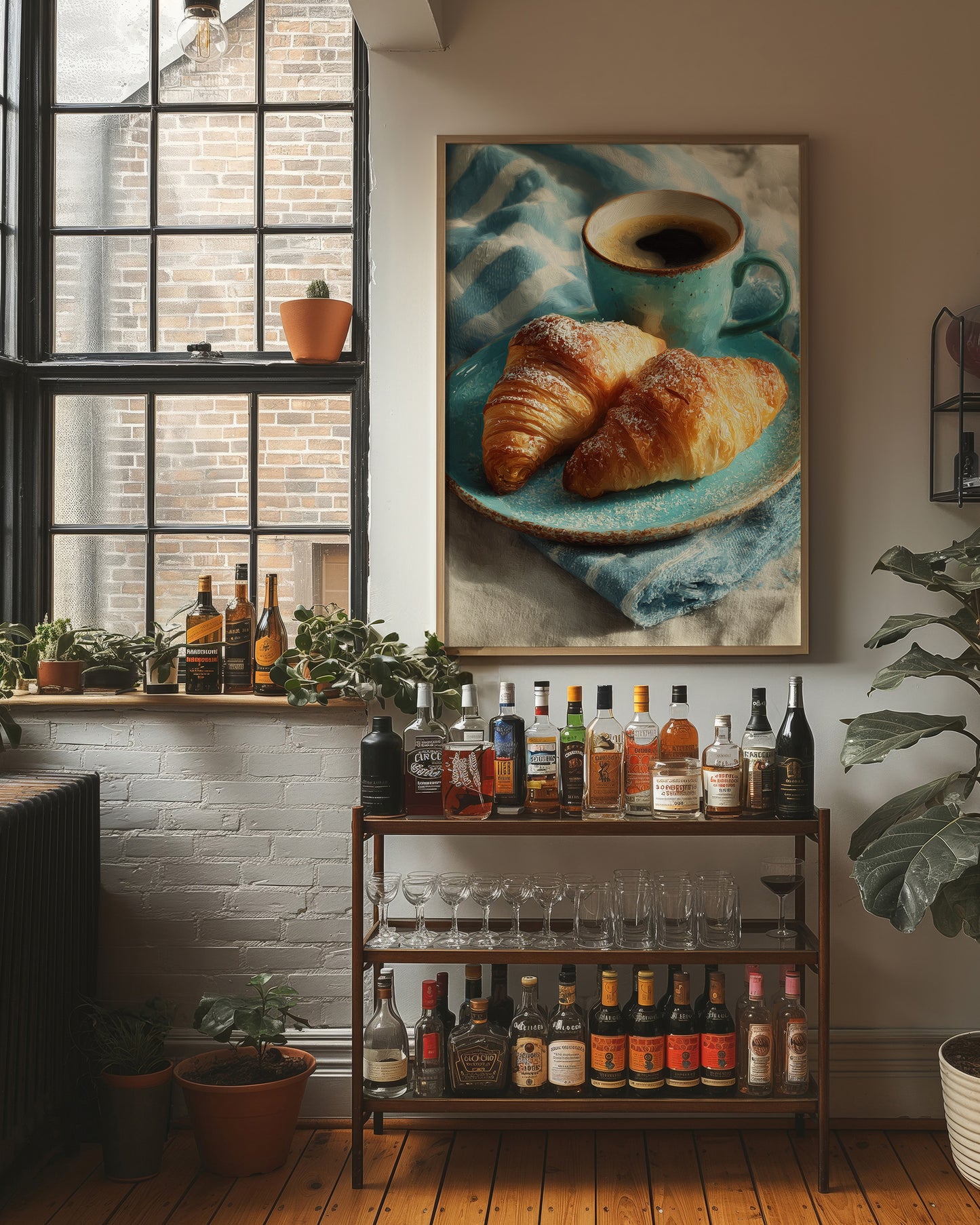 Croissants and Blue Linen