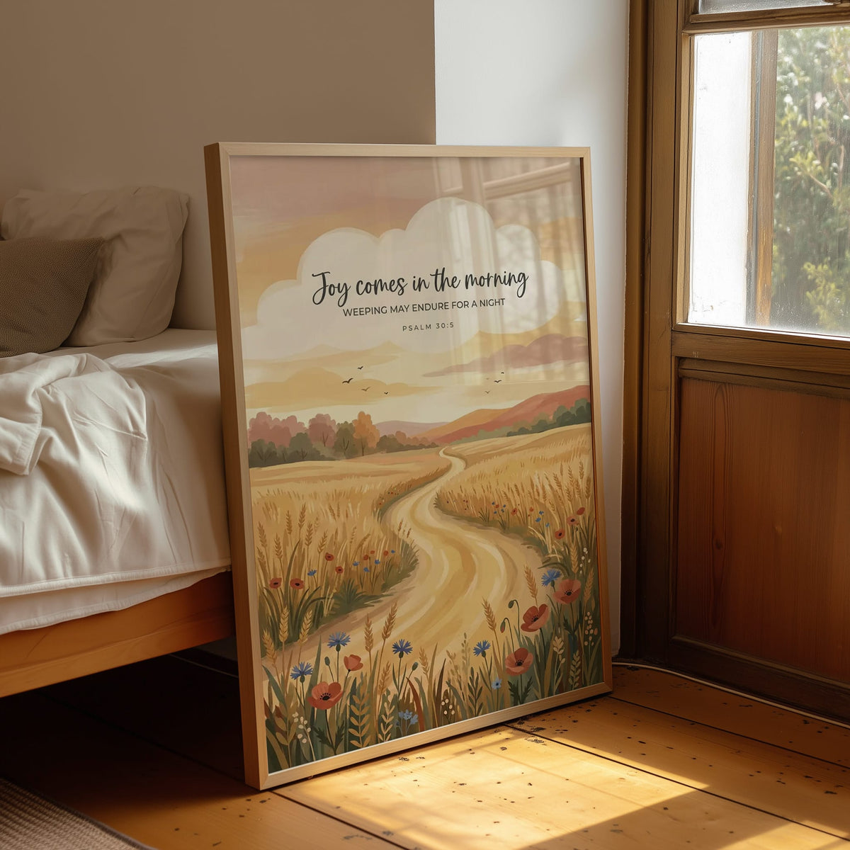 Joy Comes in the Morning: Harvest Scripture Print
