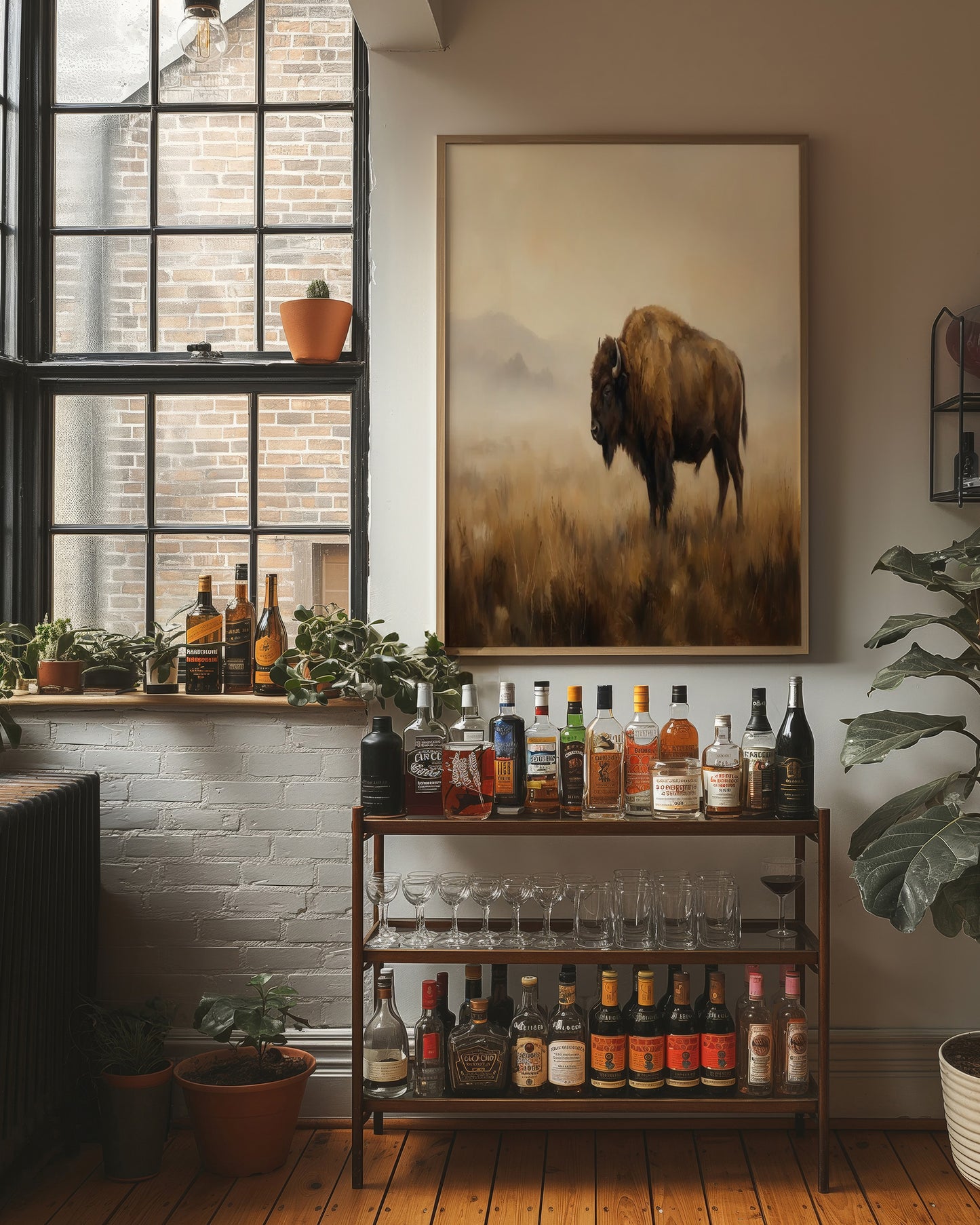 Bison in the Amber Haze