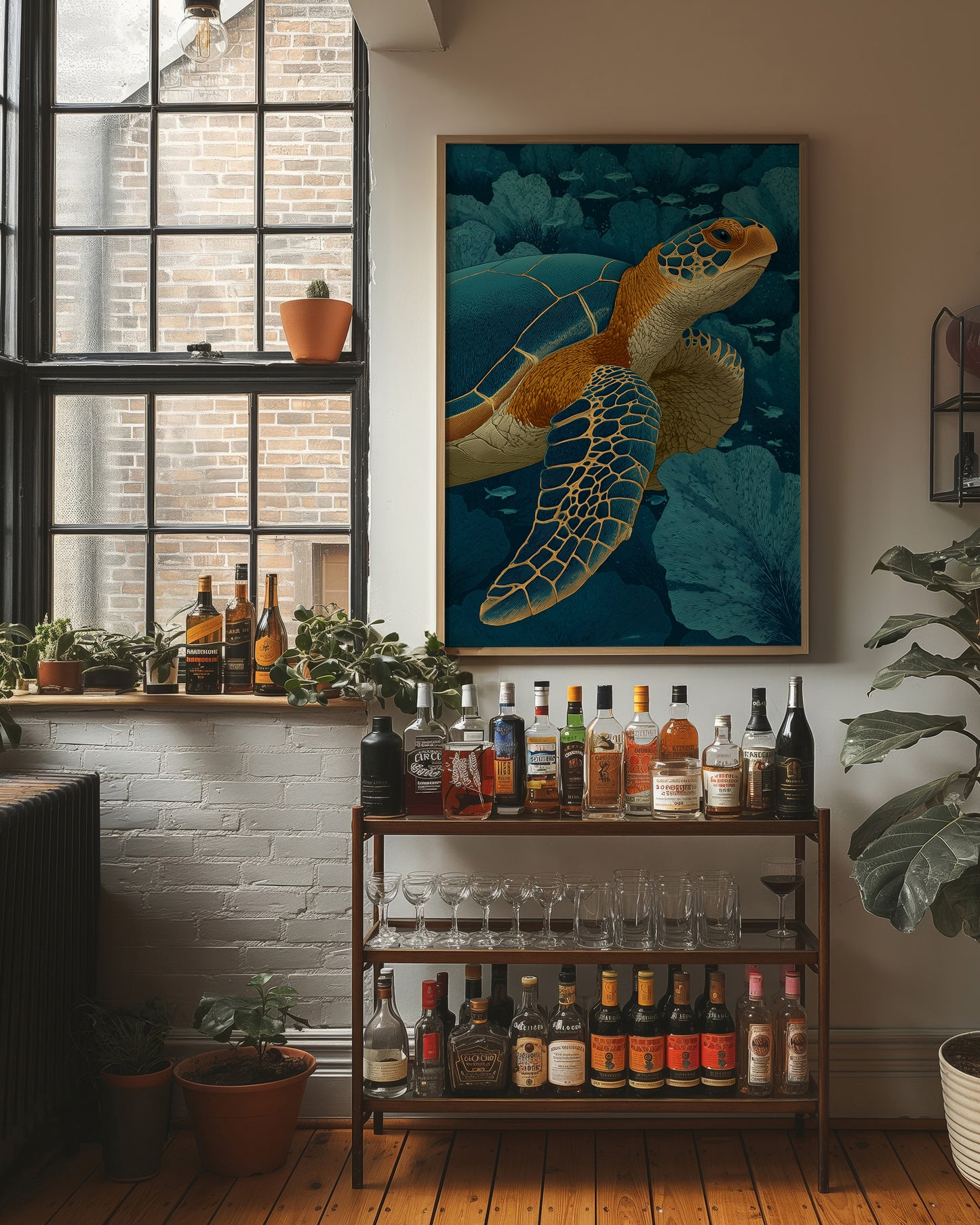 Turtle Among Coral Fans