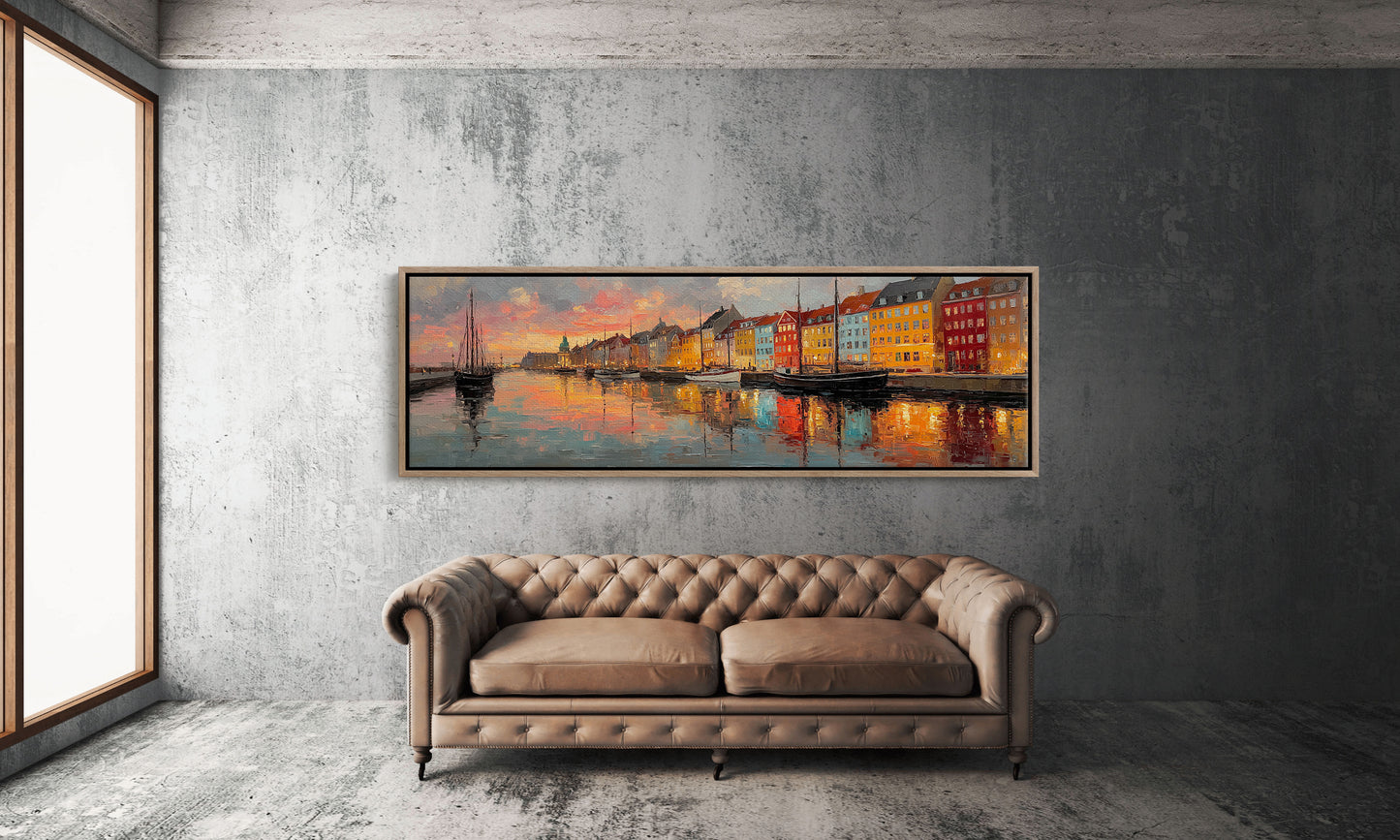 Colorful Harbor Sunset Cityscape