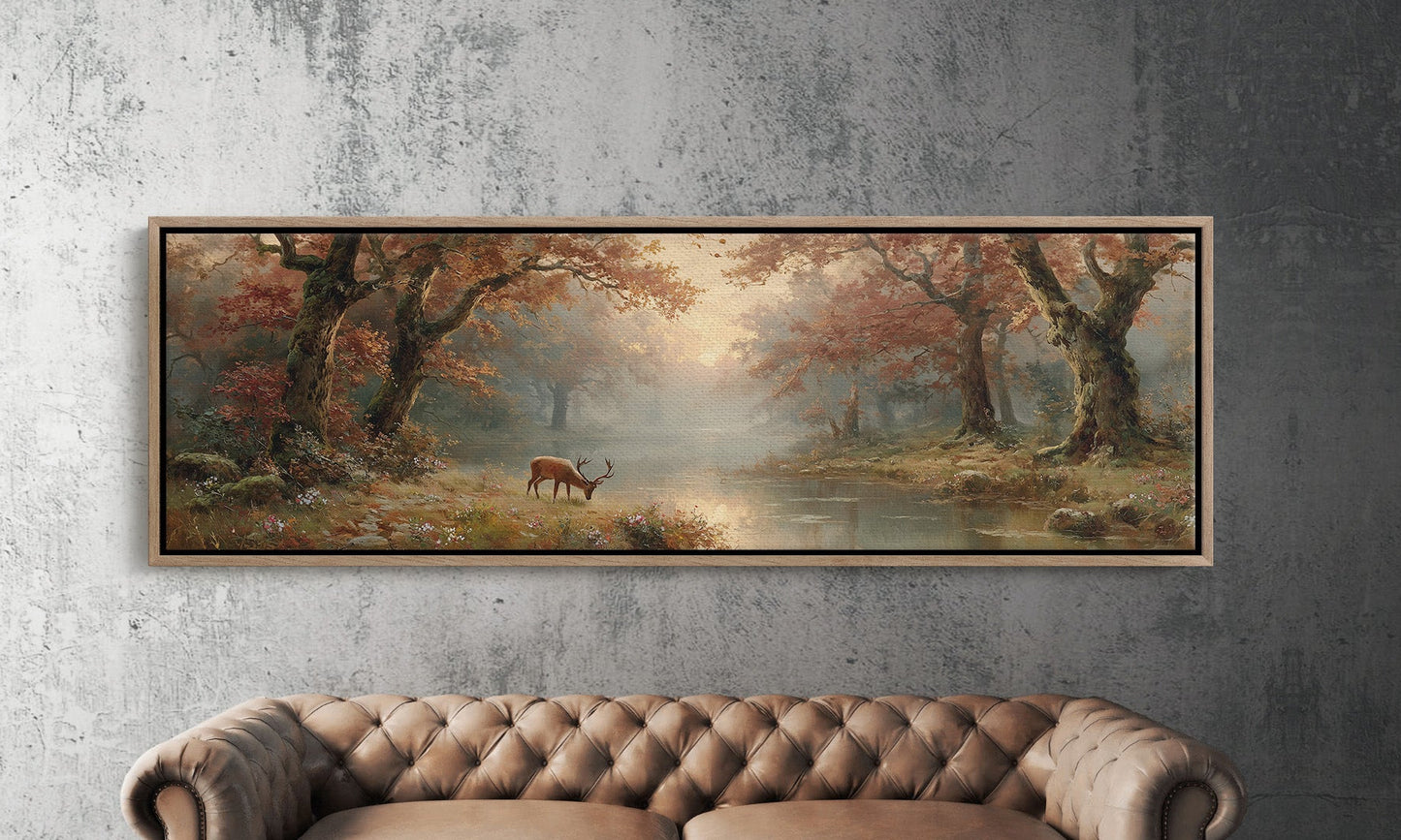 Autumn Stag By The Quiet Water