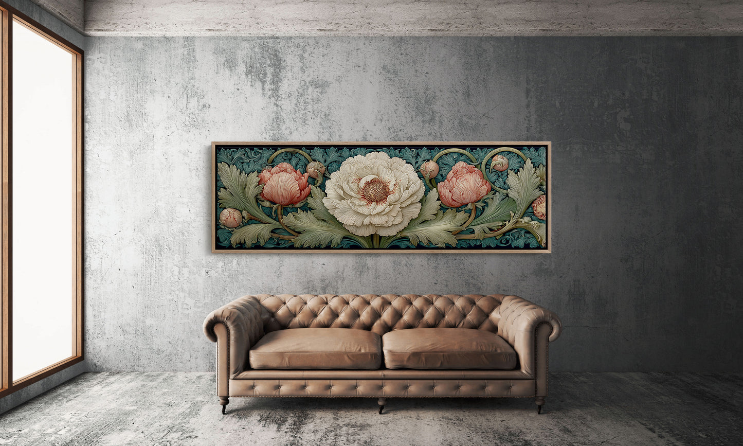 Vintage Peony Blooming Garden