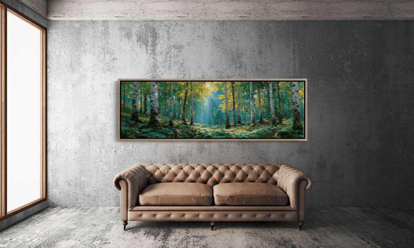 Sunlit Birch Forest