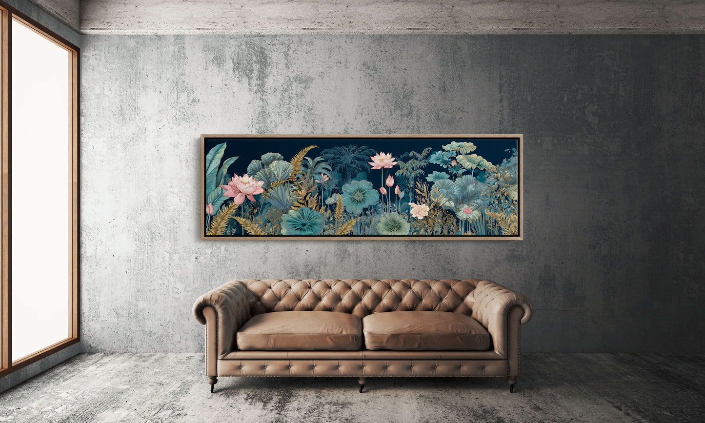 Lotus Garden Under Midnight Blue