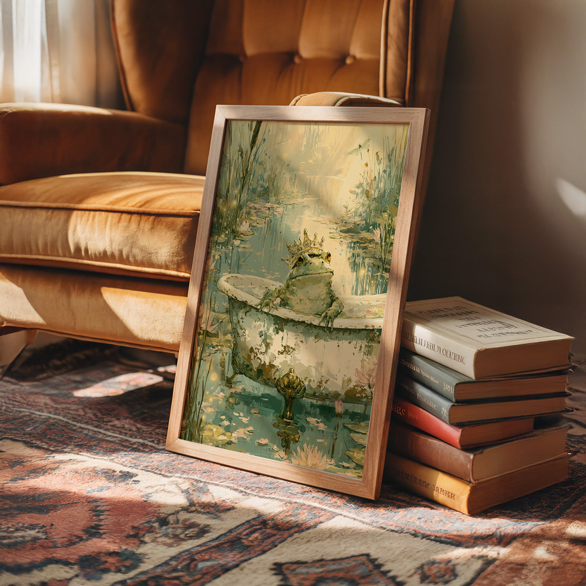 The Frog Prince's Bath — Fairy Tale Pond Painting
