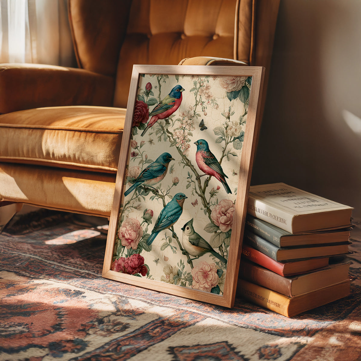 Songbirds and Roses — Vintage Chinoiserie Bird Print