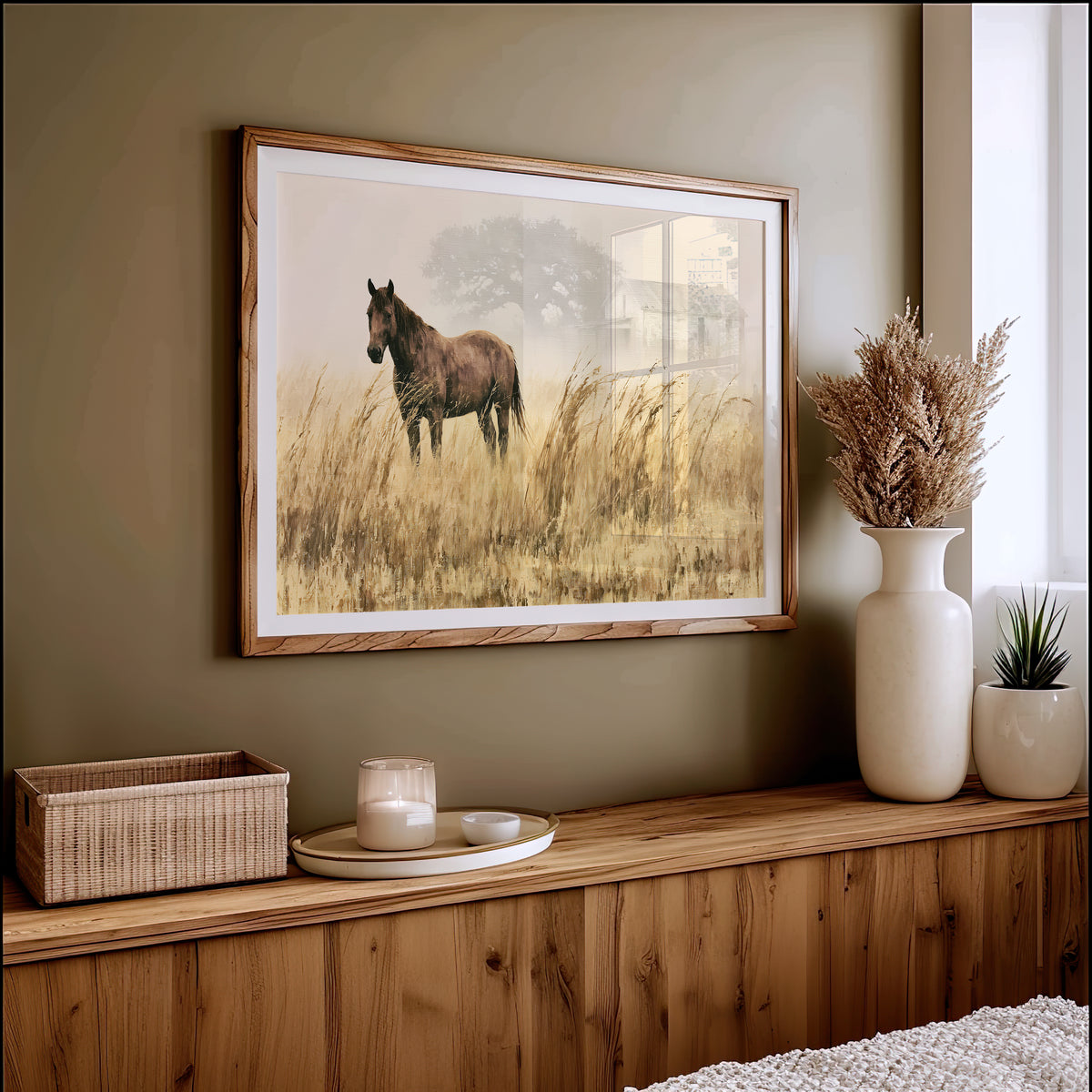Bay Horse in the Golden Field