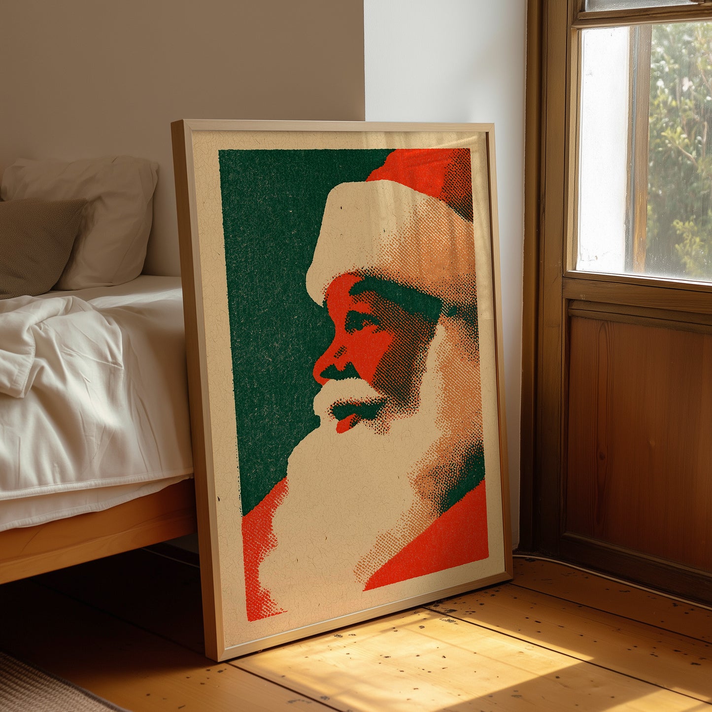 Santa in Profile, Halftone
