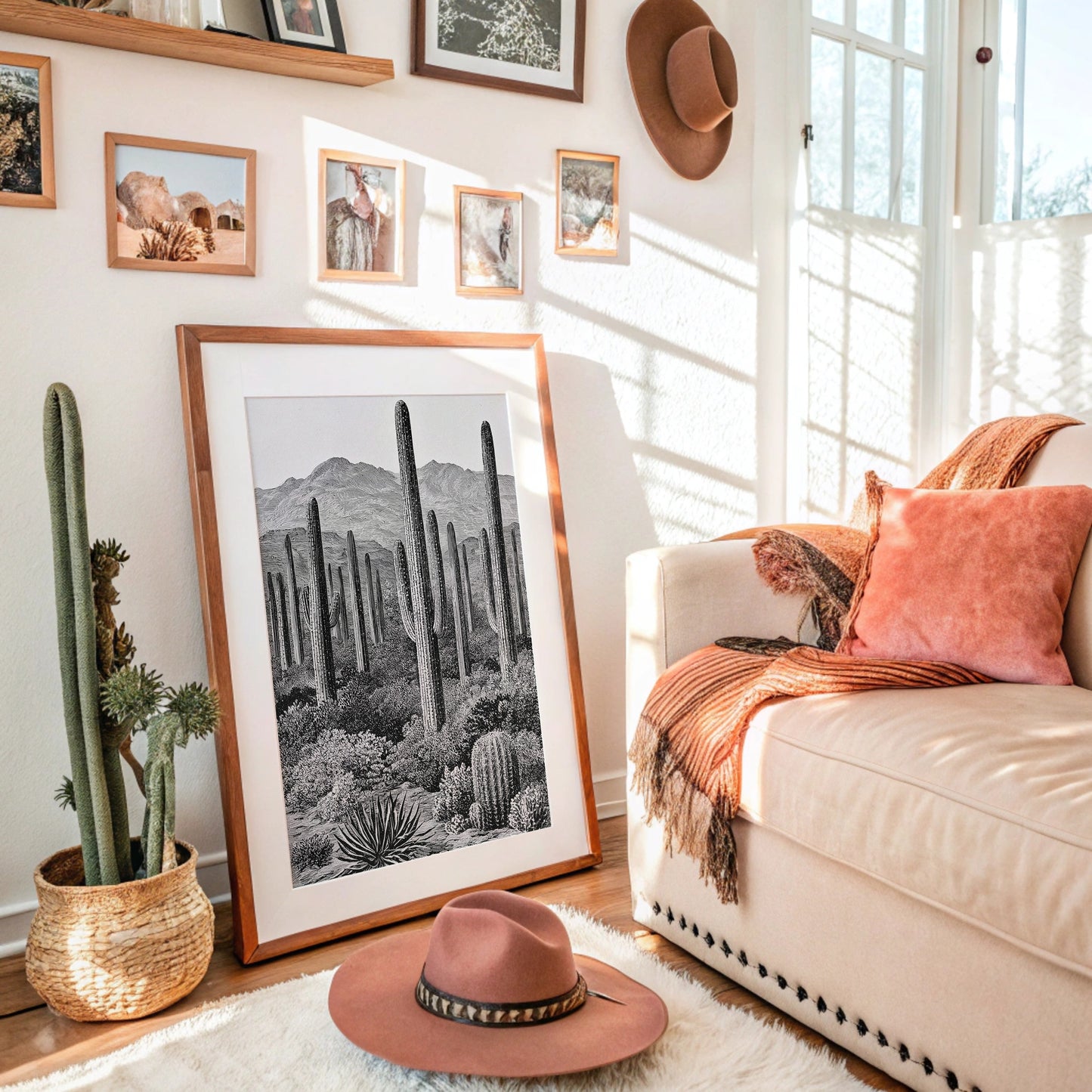 Saguaro Forest In Fine Line