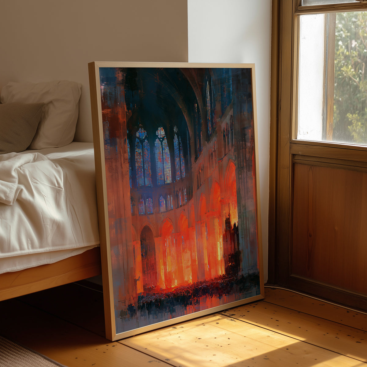 Cathedral Ablaze in Amber Light