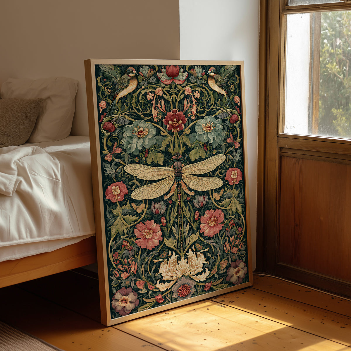 Dragonfly and Songbirds in Bloom