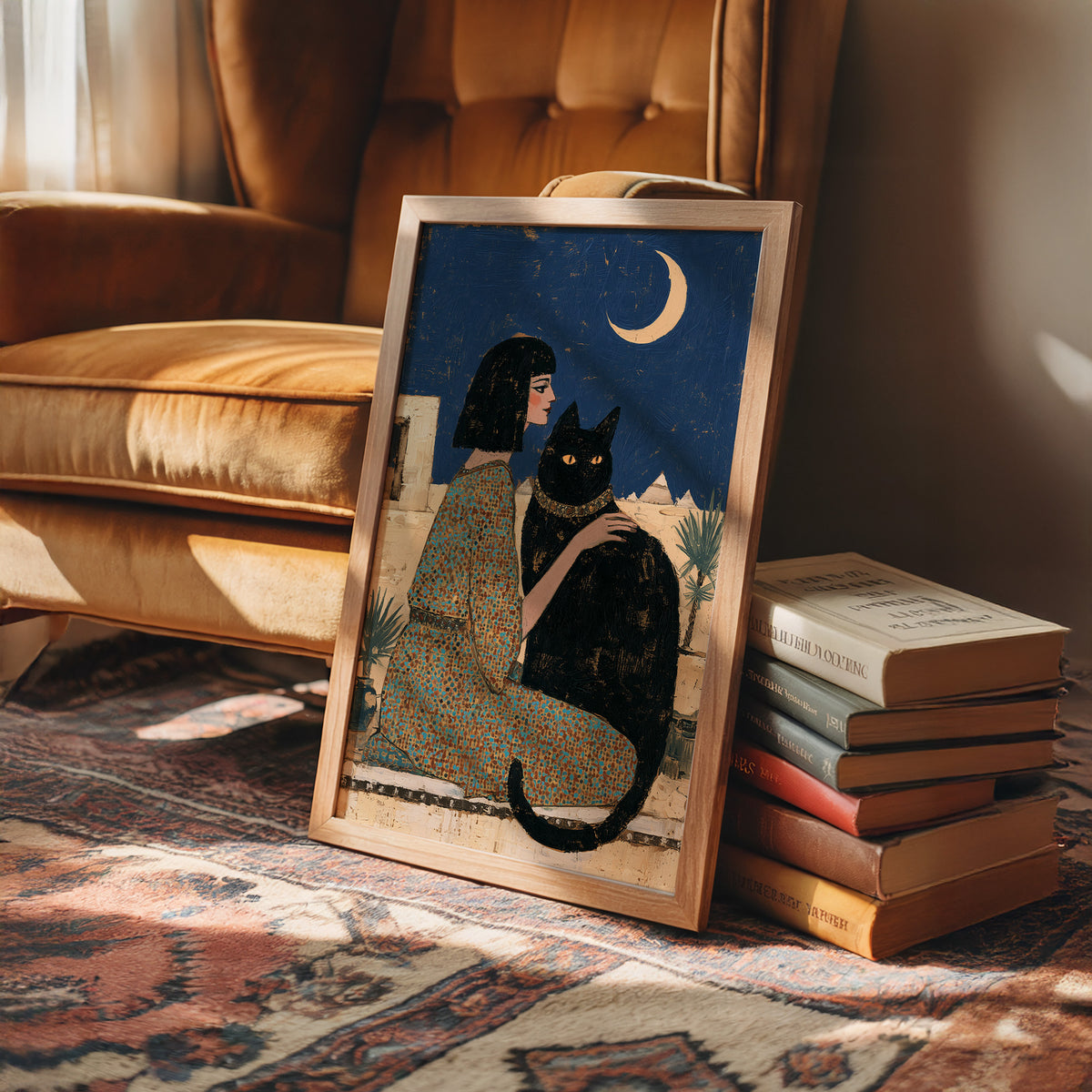 Moonlit Audience With Her Cat