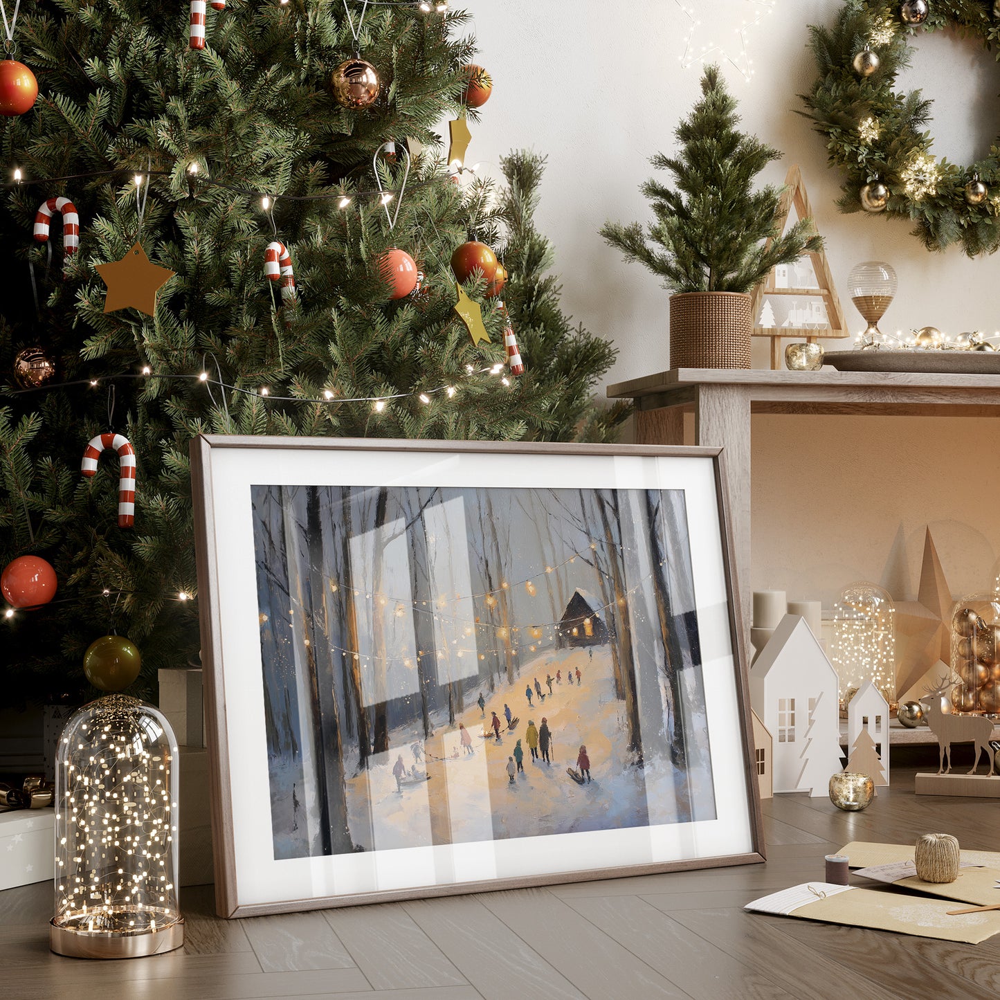 Lantern Glow in the Winter Woods