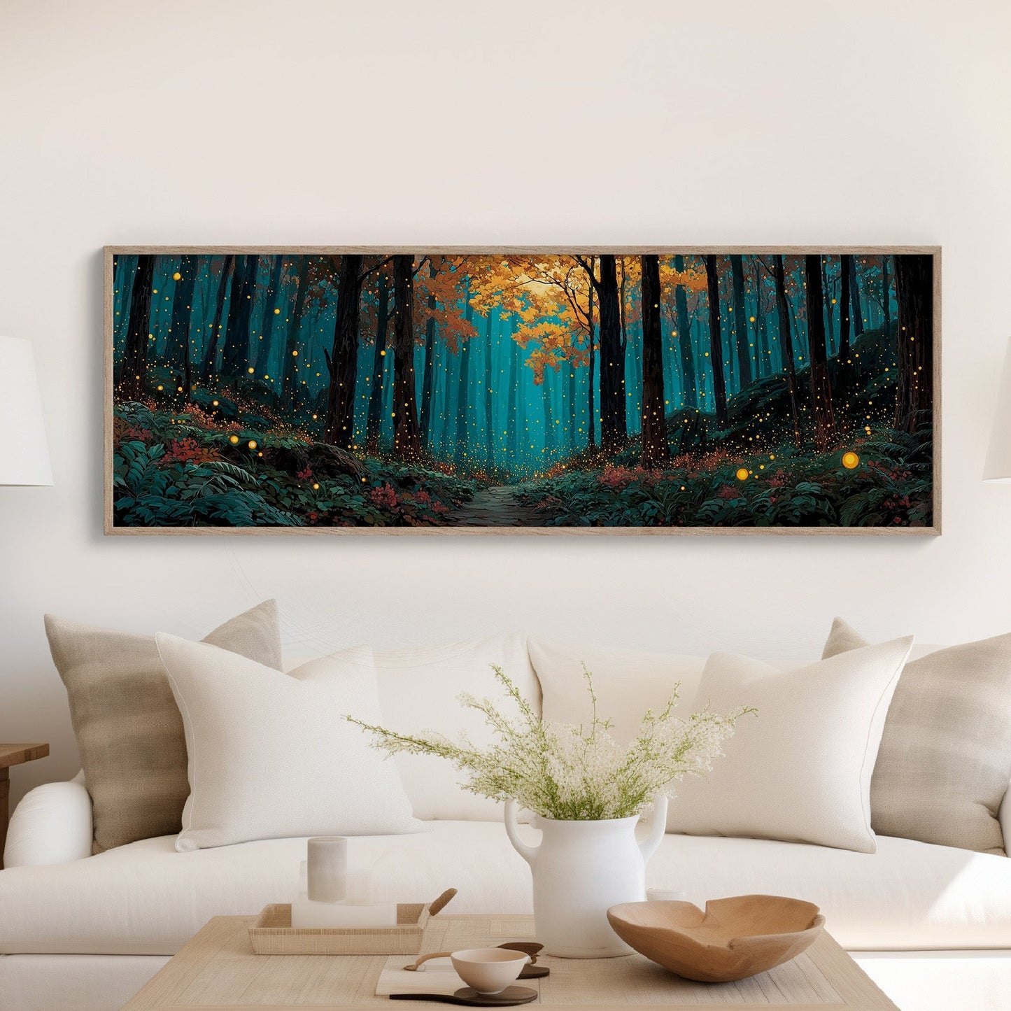 Lantern Light Through Autumn Woods