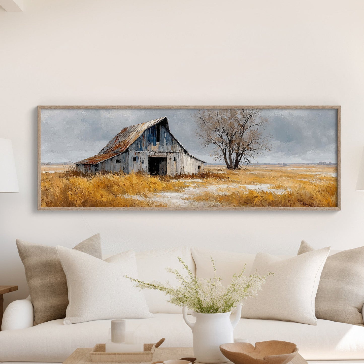 Weathered Barn Beneath Gray Skies