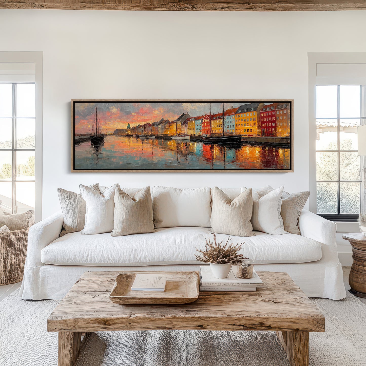 Colorful Harbor Sunset Cityscape