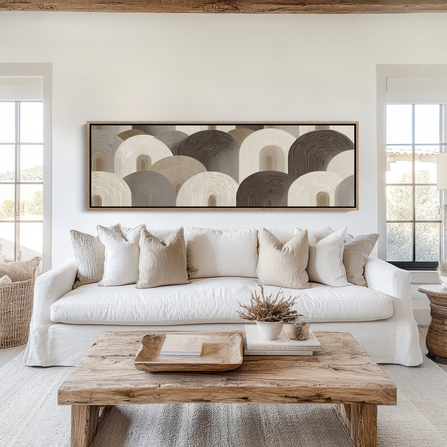 Neutral Geometric Arch Pattern Art