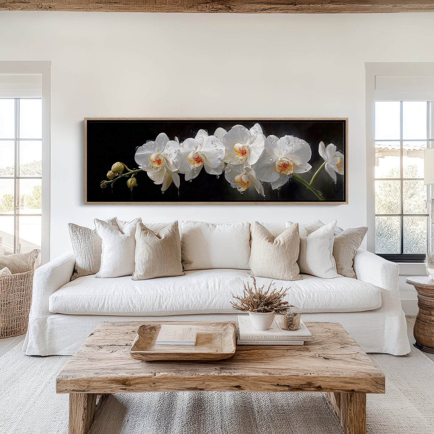 White Orchids In Midnight Bloom