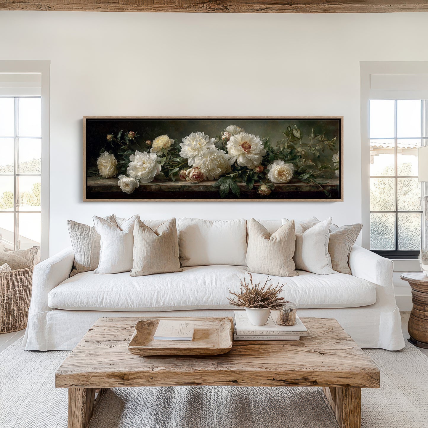 White Peonies In Shadowed Stillness