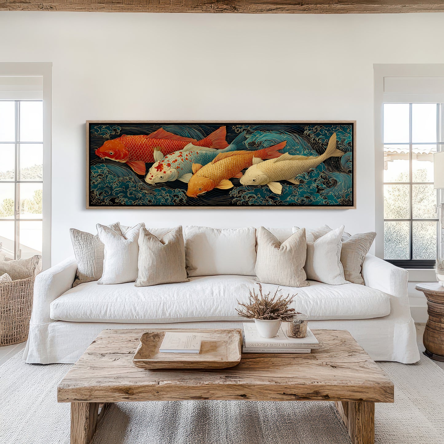 Koi Beneath the Midnight Waves