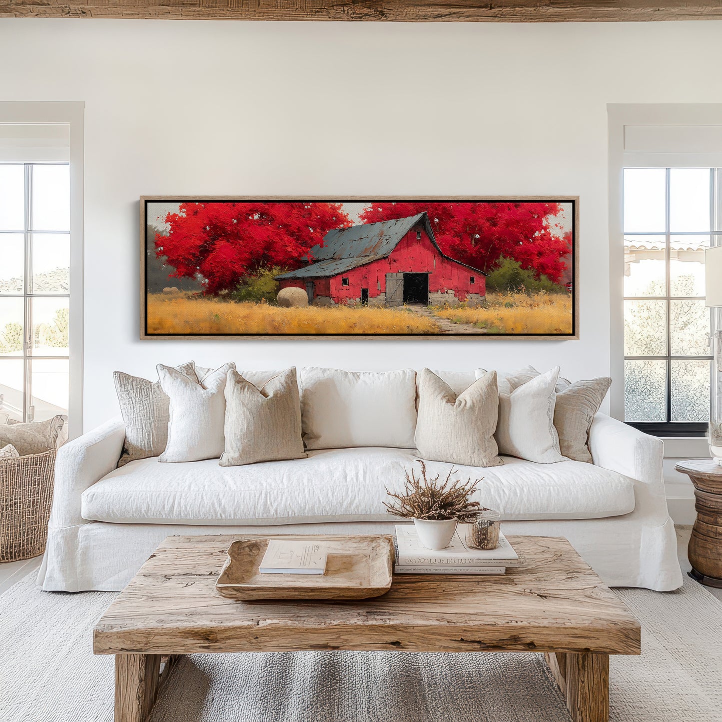 Red Barn Beneath the Autumn Blaze